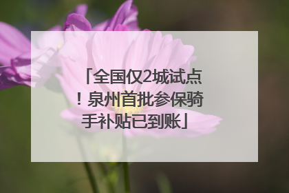 全国仅2城试点！泉州首批参保骑手补贴已到账