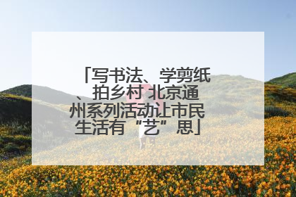 写书法、学剪纸、拍乡村 北京通州系列活动让市民生活有“艺”思