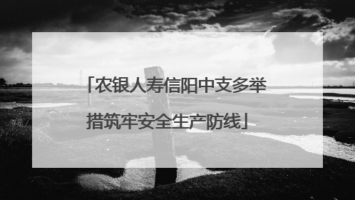 农银人寿信阳中支多举措筑牢安全生产防线