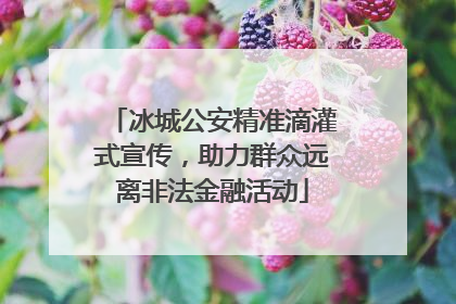 冰城公安精准滴灌式宣传，助力群众远离非法金融活动