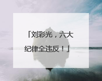 刘彩光，六大纪律全违反！