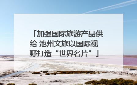 加强国际旅游产品供给 池州文旅以国际视野打造“世界名片”