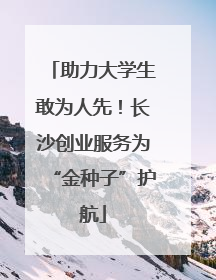 助力大学生敢为人先！长沙创业服务为“金种子”护航