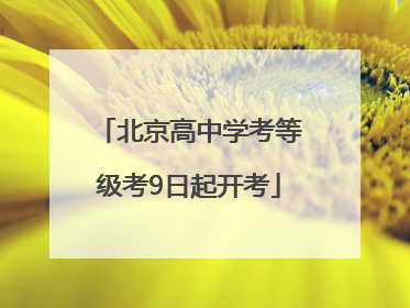 北京高中学考等级考9日起开考