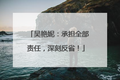 吴艳妮：承担全部责任，深刻反省！