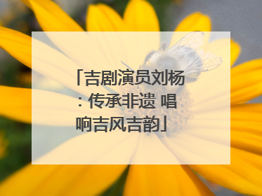 吉剧演员刘杨：传承非遗 唱响吉风吉韵