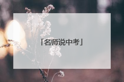名师说中考