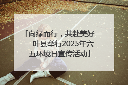向绿而行，共赴美好——叶县举行2025年六五环境日宣传活动