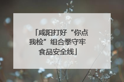咸阳打好“你点我检”组合拳守牢食品安全线
