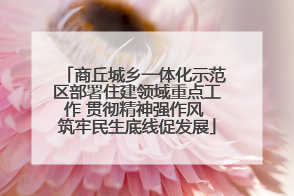 商丘城乡一体化示范区部署住建领域重点工作 贯彻精神强作风 筑牢民生底线促发展