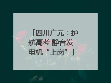 四川广元：护航高考 静音发电机“上岗”