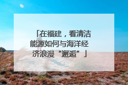 在福建，看清洁能源如何与海洋经济浪漫“邂逅”
