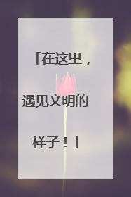 在这里，遇见文明的样子！