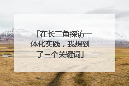 在长三角探访一体化实践，我想到了三个关键词
