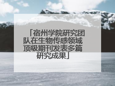 宿州学院研究团队在生物传感领域顶级期刊发表多篇研究成果