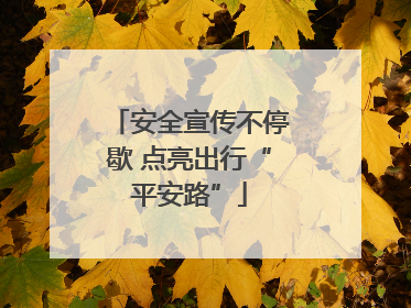 安全宣传不停歇 点亮出行“平安路”