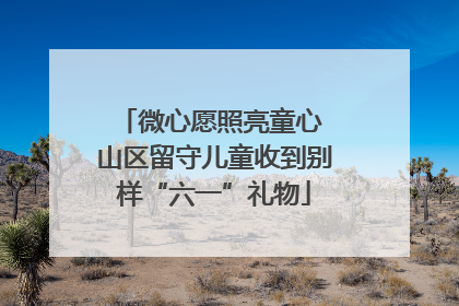微心愿照亮童心 山区留守儿童收到别样“六一”礼物