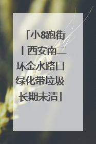 小8跑街丨西安南二环金水路口绿化带垃圾长期未清