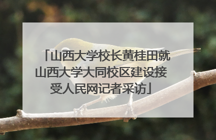 山西大学校长黄桂田就山西大学大同校区建设接受人民网记者采访