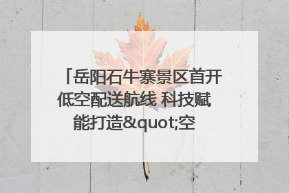 岳阳石牛寨景区首开低空配送航线 科技赋能打造"空中便利店"