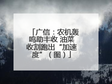 广信：农机轰鸣助丰收 油菜收割跑出“加速度”（图）