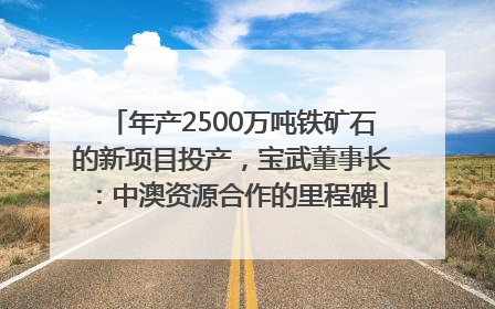年产2500万吨铁矿石的新项目投产，宝武董事长：中澳资源合作的里程碑