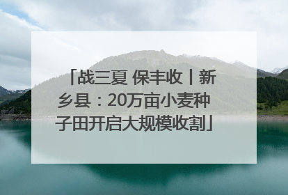 战三夏 保丰收丨新乡县：20万亩小麦种子田开启大规模收割