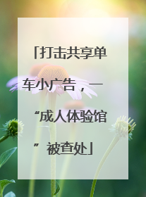 打击共享单车小广告，一“成人体验馆”被查处