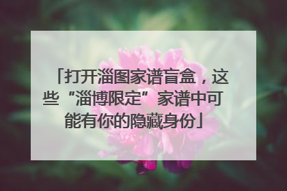 打开淄图家谱盲盒，这些“淄博限定”家谱中可能有你的隐藏身份