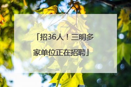 招36人！三明多家单位正在招聘