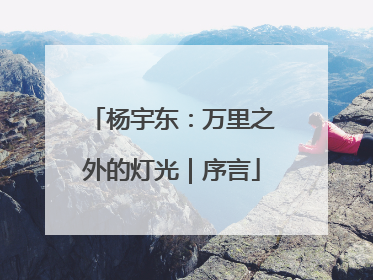 杨宇东：万里之外的灯光｜序言