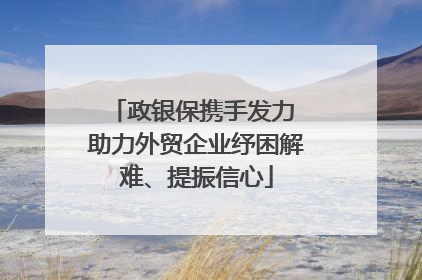 政银保携手发力 助力外贸企业纾困解难、提振信心