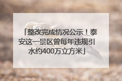 整改完成情况公示！泰安这一景区曾每年违规引水约400万立方米