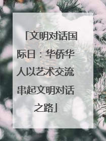 文明对话国际日：华侨华人以艺术交流串起文明对话之路