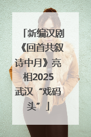新编汉剧《回首共叙诗中月》亮相2025武汉“戏码头”