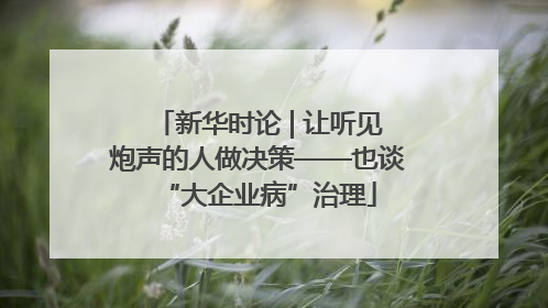 新华时论 | 让听见炮声的人做决策——也谈“大企业病”治理