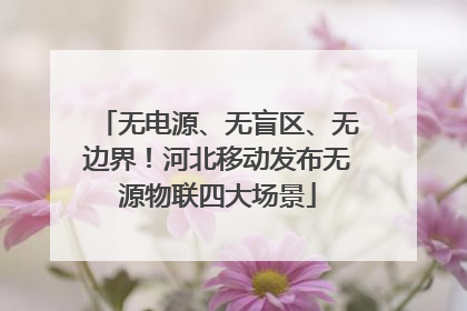 无电源、无盲区、无边界！河北移动发布无源物联四大场景