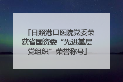 日照港口医院党委荣获省国资委“先进基层党组织”荣誉称号