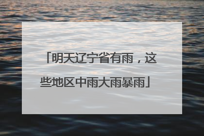 明天辽宁省有雨，这些地区中雨大雨暴雨