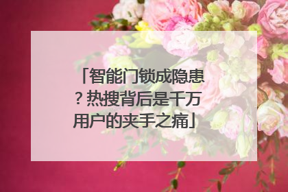 智能门锁成隐患？热搜背后是千万用户的夹手之痛