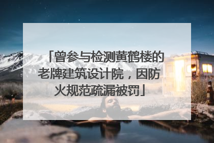 曾参与检测黄鹤楼的老牌建筑设计院，因防火规范疏漏被罚