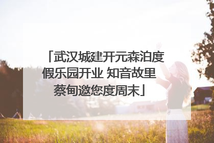 武汉城建开元森泊度假乐园开业 知音故里蔡甸邀您度周末