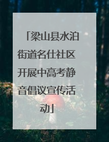 梁山县水泊街道名仕社区开展中高考静音倡议宣传活动