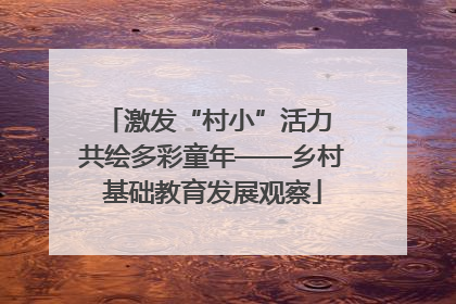 激发“村小”活力 共绘多彩童年——乡村基础教育发展观察
