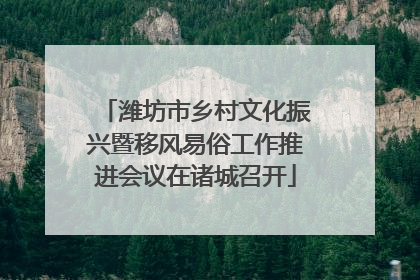 潍坊市乡村文化振兴暨移风易俗工作推进会议在诸城召开