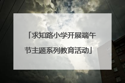 求知路小学开展端午节主题系列教育活动