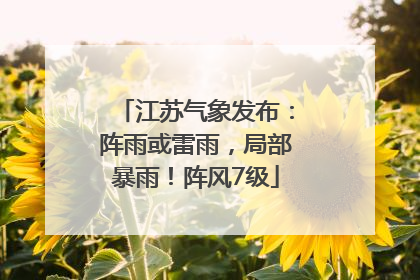 江苏气象发布：阵雨或雷雨，局部暴雨！阵风7级
