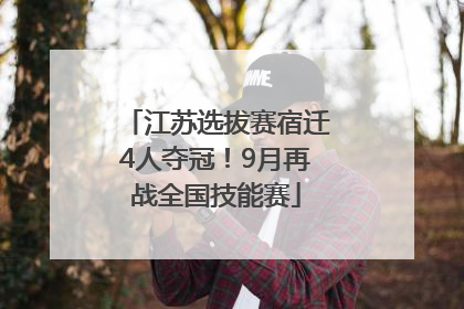 江苏选拔赛宿迁4人夺冠！9月再战全国技能赛