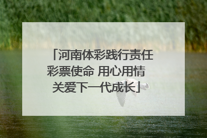 河南体彩践行责任彩票使命 用心用情关爱下一代成长