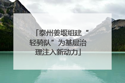泰州姜堰组建“轻骑队”为基层治理注入新动力